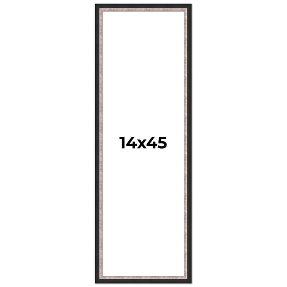 14x45 Frame Silver Real Wood Picture Frame Width 1.25 Inches | Interior Frame Depth 0.75 Inches |