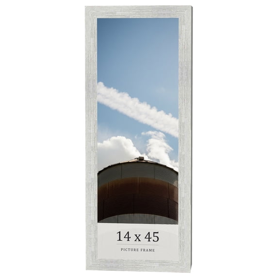 14x45 Frame White Real Wood Picture Frame Width 1.5 inches | Interior Frame Depth 0.5 inches | Barn