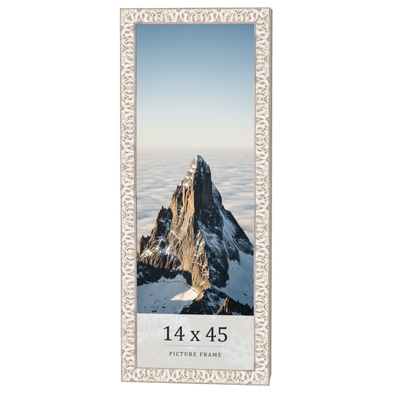 14x45 Frame White Real Wood Picture Frame Width 1.5 inches | Interior Frame Depth 0.5 inches |