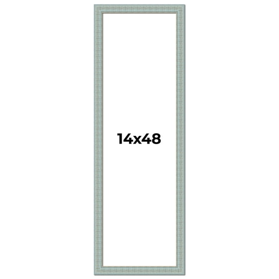 14x48 Frame Blue Teal Distressed Solid Wood Picture Frame | 1.625 Inch Moulding Width | Sonoma Blue