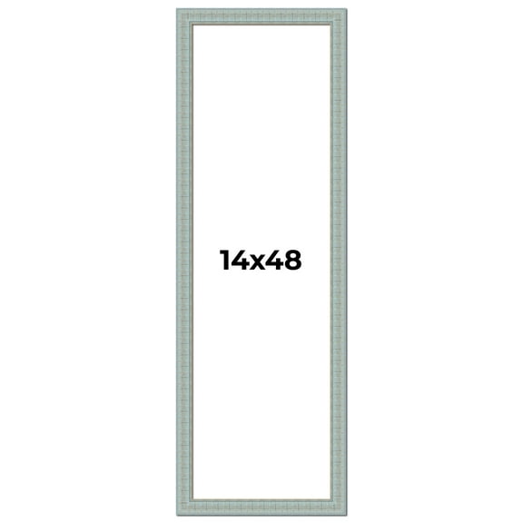 14x48 Frame Blue Teal Distressed Solid Wood Picture Frame | 1.625 Inch Moulding Width | Sonoma Blue
