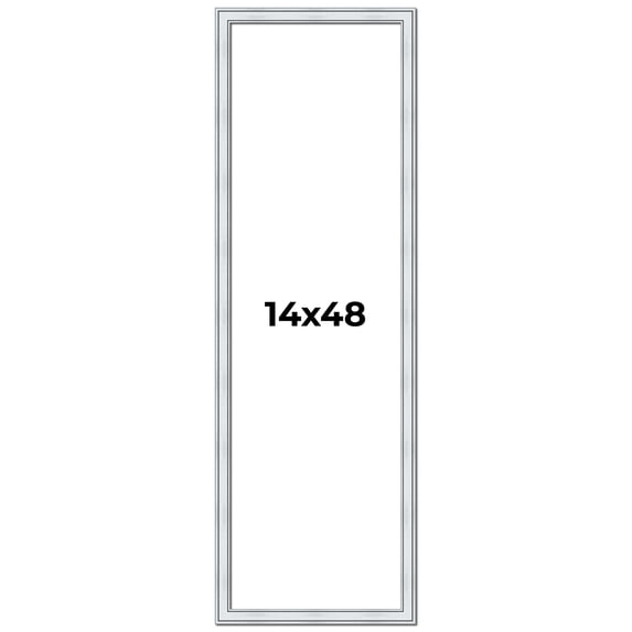 14x48 Frame Sterling Silver Solid Wood Picture Frame | 1.25 Inch Moulding Width | 0.75 Inch