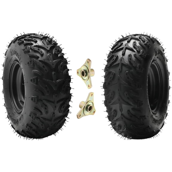 14x5.00-6 Go Kart Tire, 14x5.00x6 6 Inch All Terrain ATV Tire Wheel and Aluminum Rim, Replacement for Off Road Mini Bike Go Kart ATV UTV Vehicle Golf Cart Quad Buggy, with 17T Spline Rear Wheel Hubs