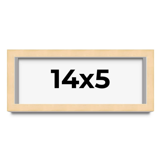 14x5 Frame Beige Real Wood Picture Frame Width 0.75 inches | Interior Frame Depth 0.5 inches |