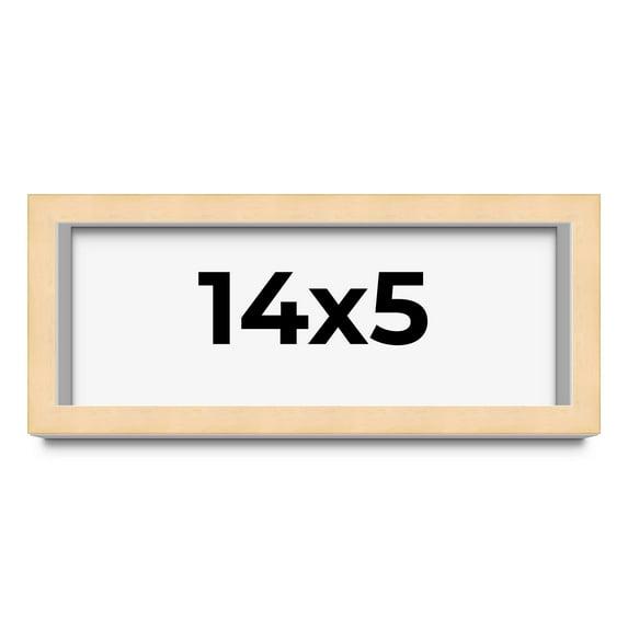 14x5 Frame Beige Real Wood Picture Frame Width 0.75 inches | Interior Frame Depth 0.5 inches |