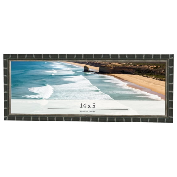 14x5 Frame Black Bamboo Solid Wood Picture Frame Width 1.5 Inches | Interior Frame Depth 0.5 Inches