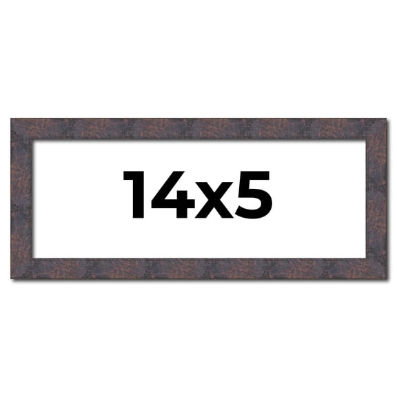 14x5 Frame Brown Rustic Lacquered Walnut Solid Wood Picture Frame Width | 0.875 Inch Moulding Width