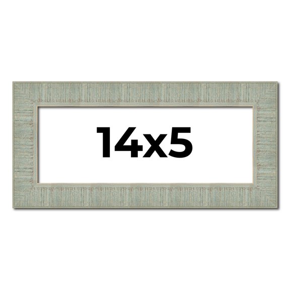 14x5 Frame Green Desert Pear Solid Wood Picture Frame | 1.625 Inch Moulding Width | Interior Frame