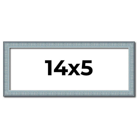 14x5 Frame Rustic Sky Blue Solid Wood Picture Frame | 0.75 Inch Moulding Width |Includes UV Acrylic