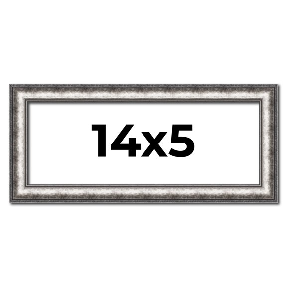 14x5 Frame Silver Real Wood Picture Frame Width 1.125 Inches | Interior Frame Depth 0.5 Inches |