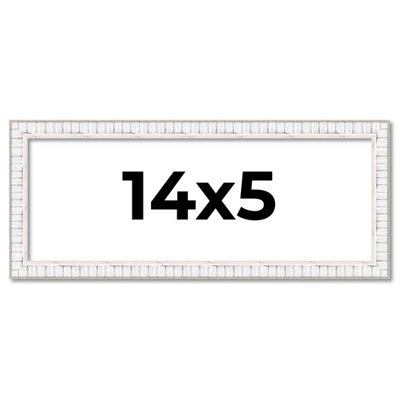 14x5 Frame White Real Wood Picture Frame Width 0.75 inches | Interior Frame Depth 0.5 inches |