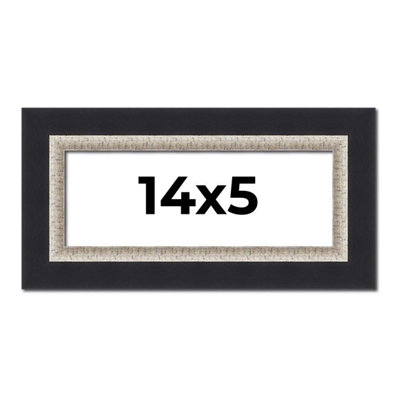 14x5 IN Frame Black Real Wood Picture Frame Width 2.25 Inches | Interior Frame Depth 0.5 Inches |