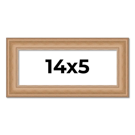 14x5 IN Frame Charleston Honey Brown Solid Wood Picture Frame Width 1.75 Inches | Interior Depth