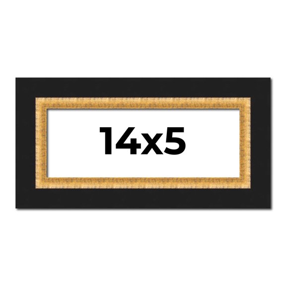 14x5 IN Frame Gold Real Wood Picture Frame Width 2.25 Inches | Interior Frame Depth 0.5 Inches |