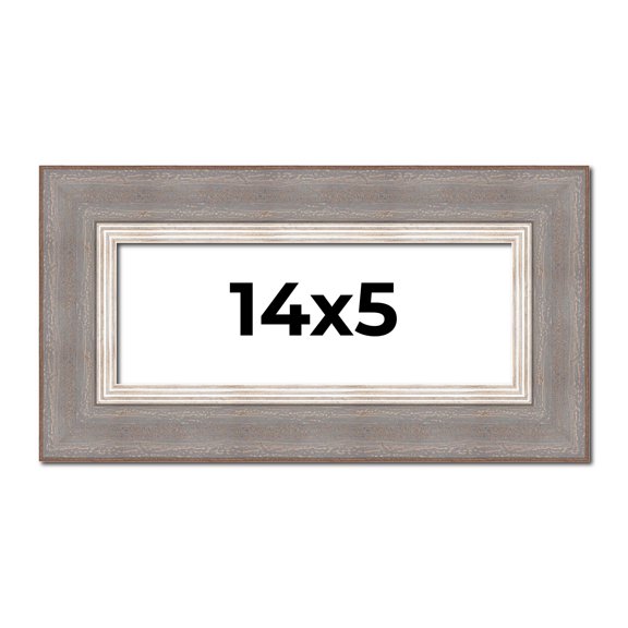 14x5 IN Frame Grey Real Wood Picture Frame Width 2.75 Inches | Interior Frame Depth 0.5 Inches |