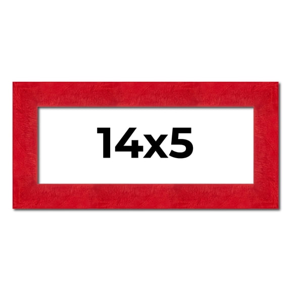 14x5 IN Frame Red Burl Solid Wood Picture Frame Width 1.75 Inches | Interior Frame Depth 0.5 Inches
