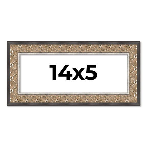 14x5 IN Frame Silver Real Wood Picture Frame Width 1.75 Inches | Interior Frame Depth 0.5 Inches |