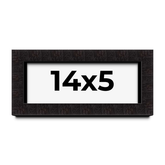 14x5 Shadow Box Black Solid Wood Display Picture Frame | 1 Inch Rabbet Depth | | 1.375 Inch