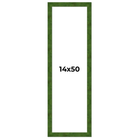 14x50 Frame Green Burl Solid Wood Picture Frame | 1.75 Inches Moulding Width | Interior Frame Depth