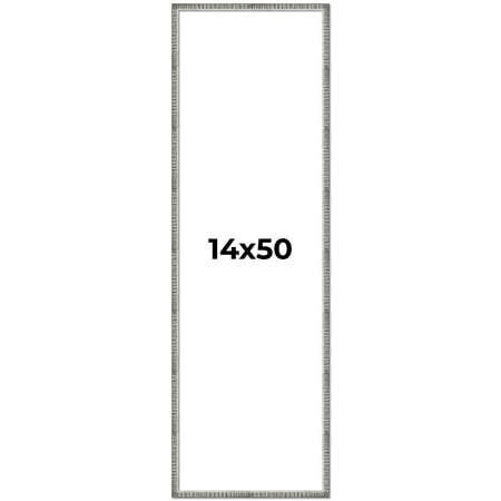 14x50 Frame Silver Picture Frame - Complete Modern Photo Frame Includes UV Acrylic Shatter Guard