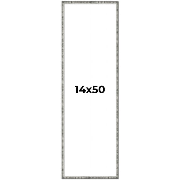14x50 Frame Silver Picture Frame - Complete Modern Photo Frame Includes UV Acrylic Shatter Guard