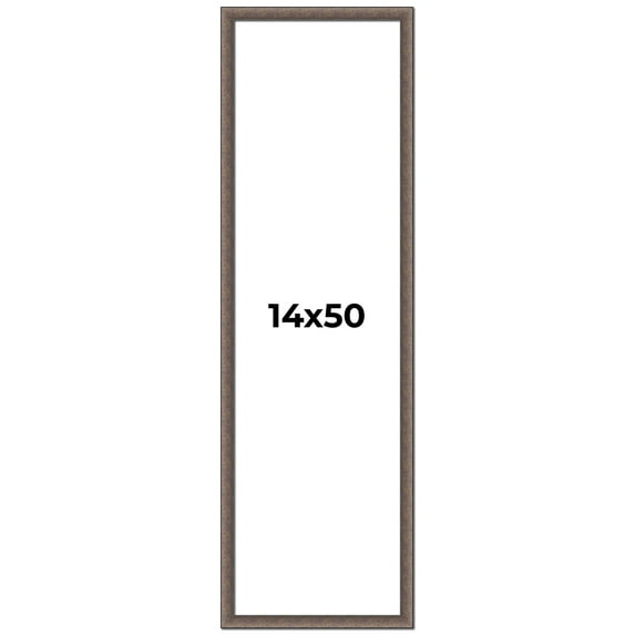 14x50 Frame Silver Real Wood Picture Frame Width 1.25 Inches | Interior Frame Depth 0.5 Inches |