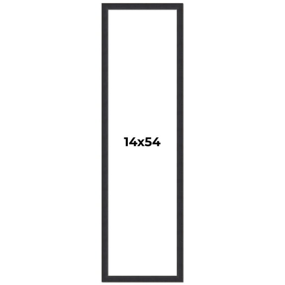 14x54 Frame Black Real Wood Picture Frame Width 1.25 Inches | Interior Frame Depth 0.5 Inches |