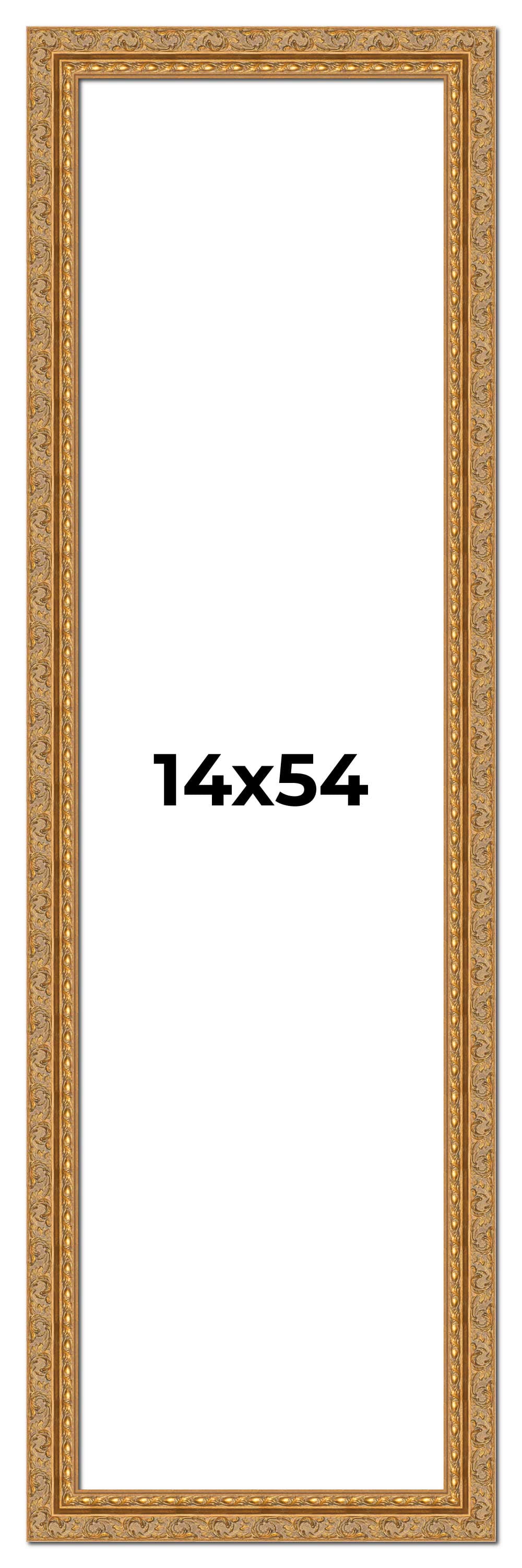 14x54 Frame Gold Ornate Solid Wood Picture Frame | 2 Inch Moulding ...