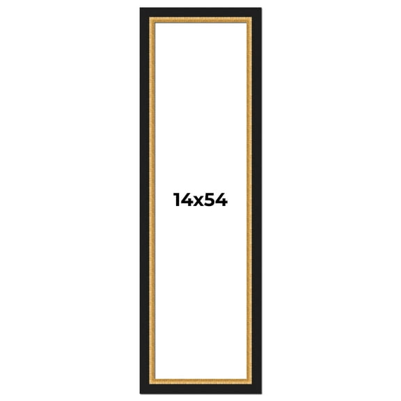 14x54 Frame Gold Real Wood Picture Frame Width 2.25 Inches | Interior Frame Depth 0.5 Inches |