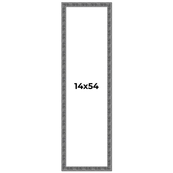 14x54 Frame Silver Black Rustic Sonoma Solid Wood Picture Frame | 1.5 Inch Moulding Width |
