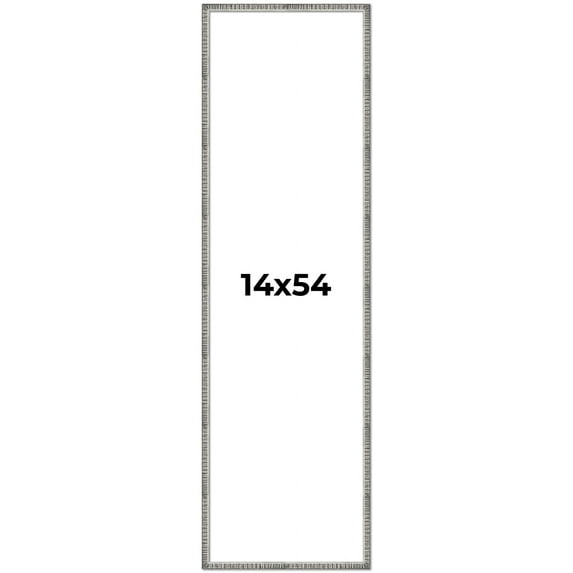 14x54 Frame Silver Grey Distressed Solid Wood Picture Frame | 0.75 Inch Moulding Width | Interior