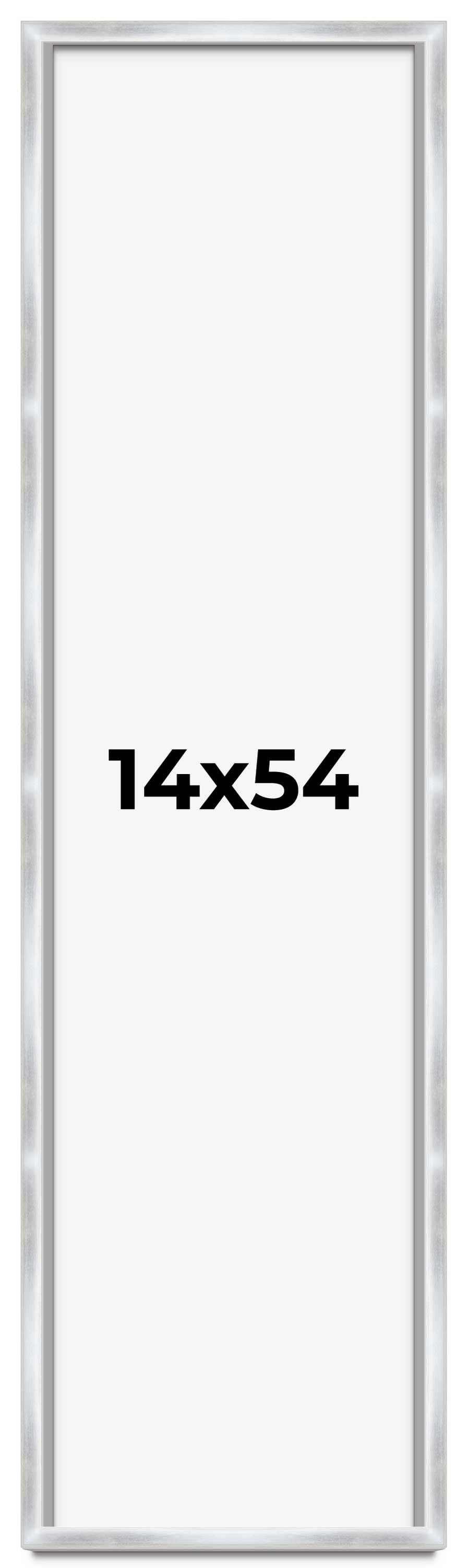 14x54 Inch Box 14x54 Frame Silver Whitewashed Wood Grain Solid Wood Shadow Box | 0.75 ...