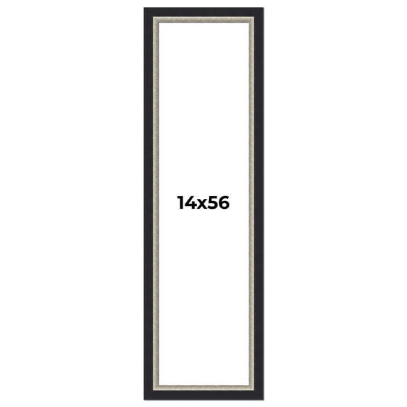 14x56 Frame Black Real Wood Picture Frame Width 2.25 Inches | Interior Frame Depth 0.5 Inches |