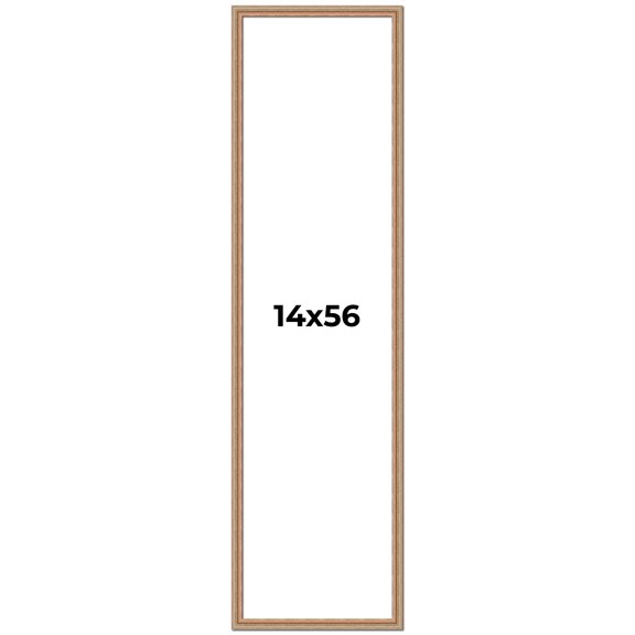 14x56 Frame Brown 60's Wooden Cabinet Solid Wood Picture Frame | 1 Inch Moulding Width | Complete