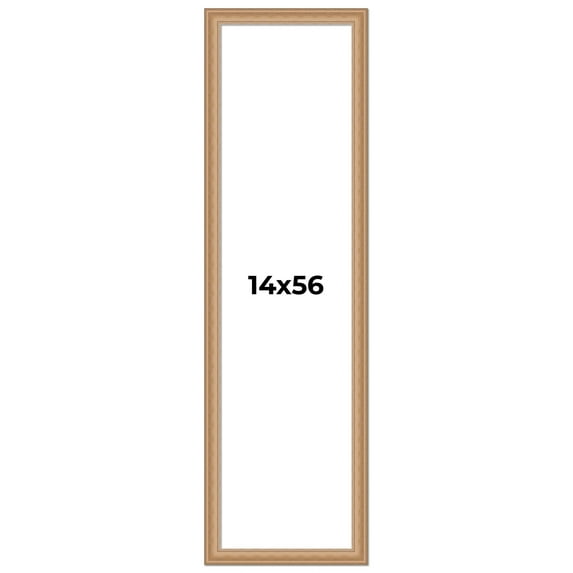 14x56 Frame Charleston Honey Brown Solid Wood Picture Frame Width 1.75 Inches | Interior Depth 0.5