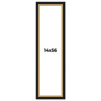 14x56 Frame Gold Real Wood Picture Frame Width 2.25 Inches | Interior Frame Depth 0.5 Inches |