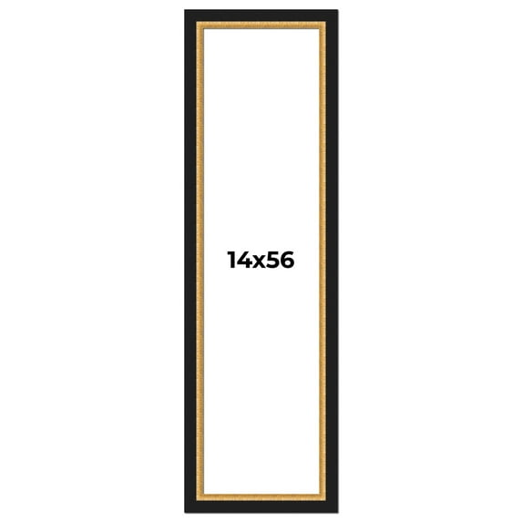 14x56 Frame Gold Real Wood Picture Frame Width 2.25 Inches | Interior Frame Depth 0.5 Inches |