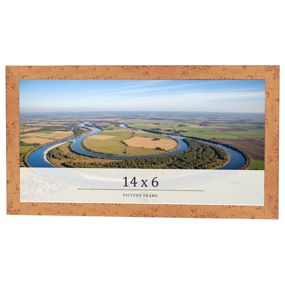 14x6 Frame Beige Real Wood Picture Frame Width 1.25 inches | Interior Frame Depth 0.5 inches |