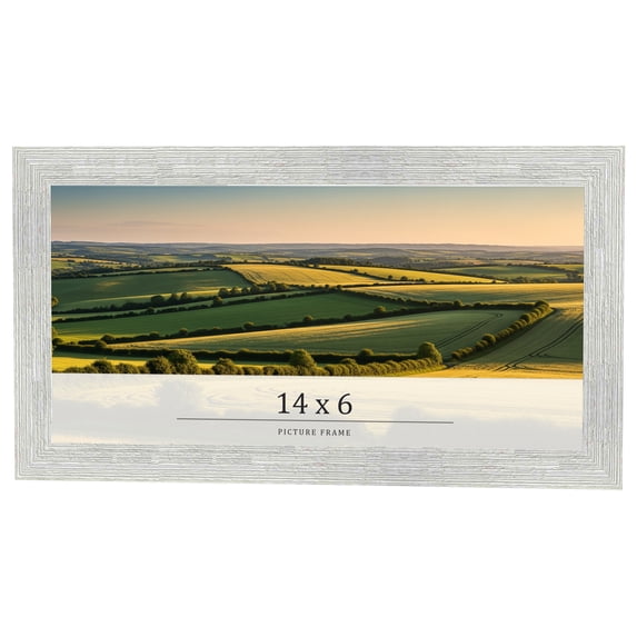 14x6 Frame White Real Wood Picture Frame Width 1.5 inches | Interior Frame Depth 0.5 inches | Barn