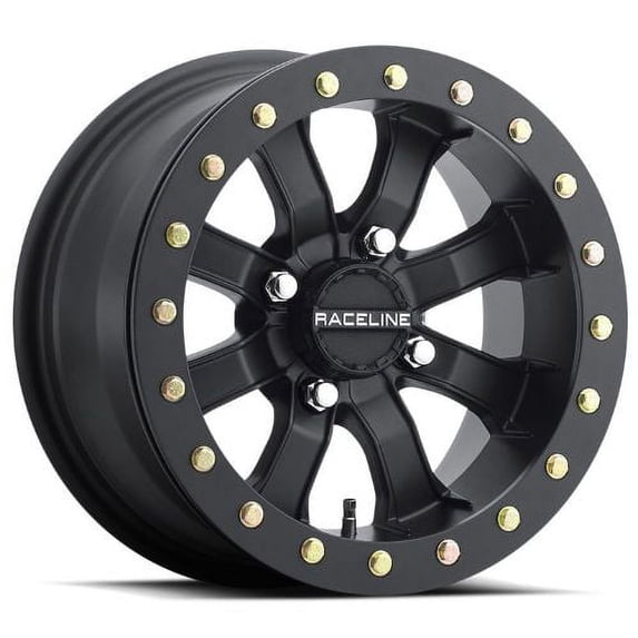 14x6 Raceline A71B Mamba Satin Black Mach Spoke BEADLOCK UTV Wheel 4x110 (40mm)