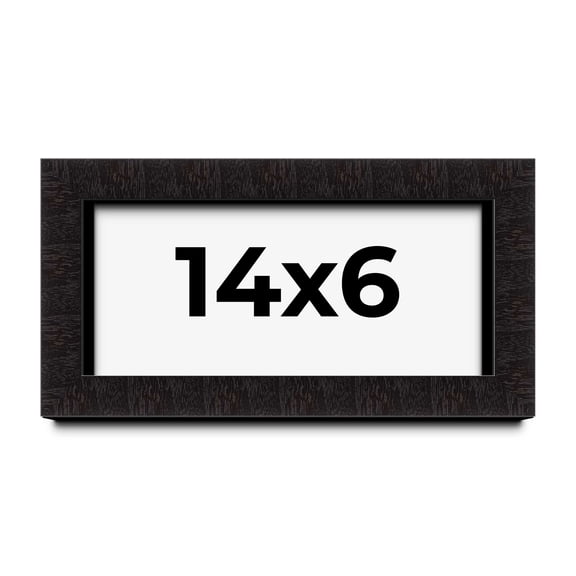 14x6 Shadow Box Black Solid Wood Display Picture Frame | 1 Inch Rabbet Depth | | 1.375 Inch