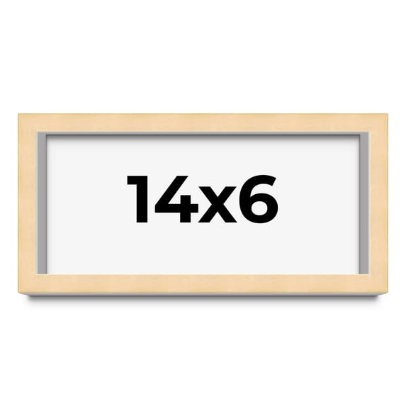 14x6 Shadow Box Frame Brown | 0.875 Inches Deep Real Wood Contemporary Shadowbox Display Frame | UV