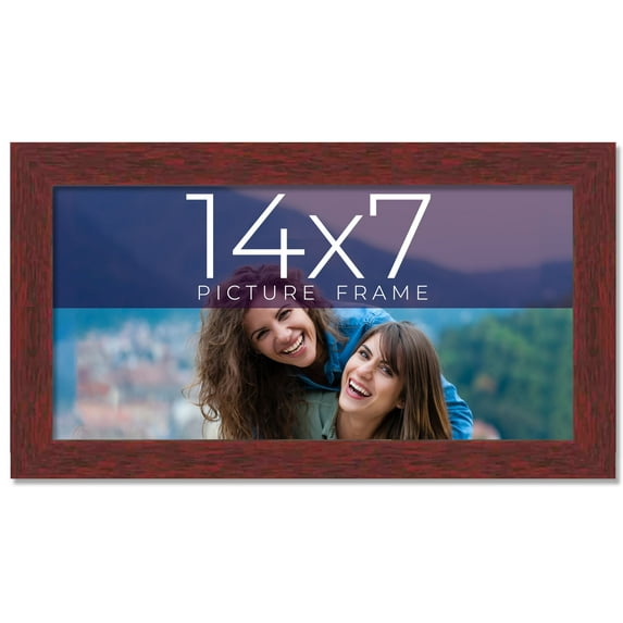 14x7 Frame Brown Solid Wood Picture Frame Width 0.75 Inches | Interior Frame Depth 0.5 Inches |