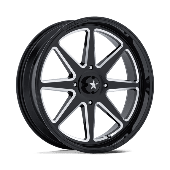 14x7 MSA Offroad M54 Spark Gloss Black Milled UTV Wheel 4x156 (-47mm)