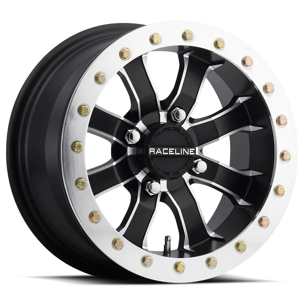 14x7 Raceline A71 Mamba Machined W/ Black BEADLOCK UTV Wheel 4x110 (10mm)