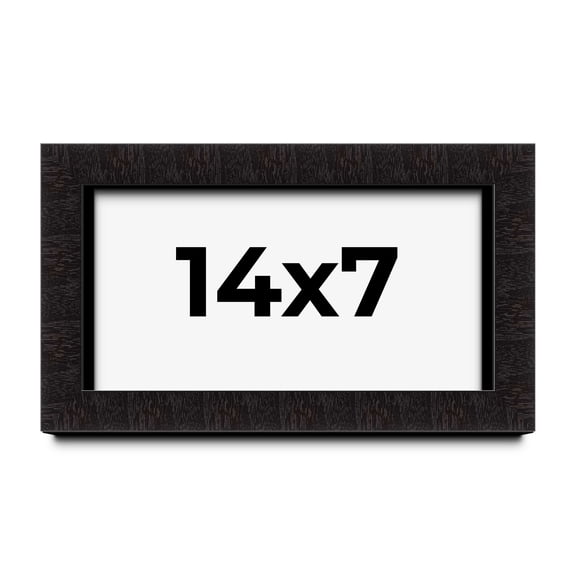 14x7 Shadow Box Black Solid Wood Display Picture Frame | 1 Inch Rabbet Depth | | 1.375 Inch
