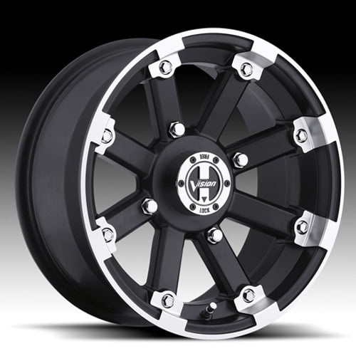 Vision Lockout 14x7 4x110 2.5et Matte Black Machined Lip Wheel