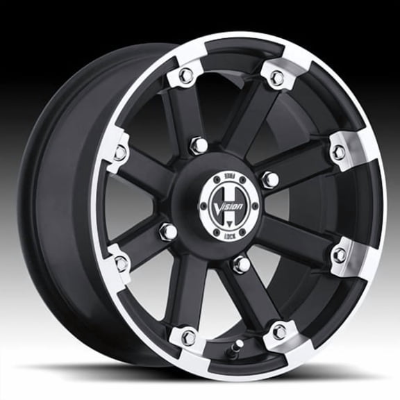 14x7 Vision 393 Lockout Matte Black Mach Lip UTV Wheel 4x137 (2.5mm)