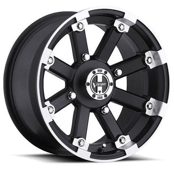 Vision Lockout 14x7 4x156 2.5et Matte Black Machined Lip Wheel