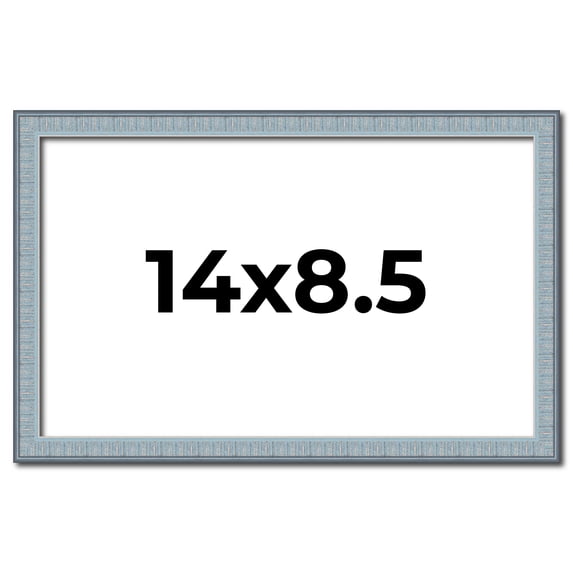 14x8.5 Frame Rustic Sky Blue Solid Wood Picture Frame | 0.75 Inch Moulding Width |Includes UV